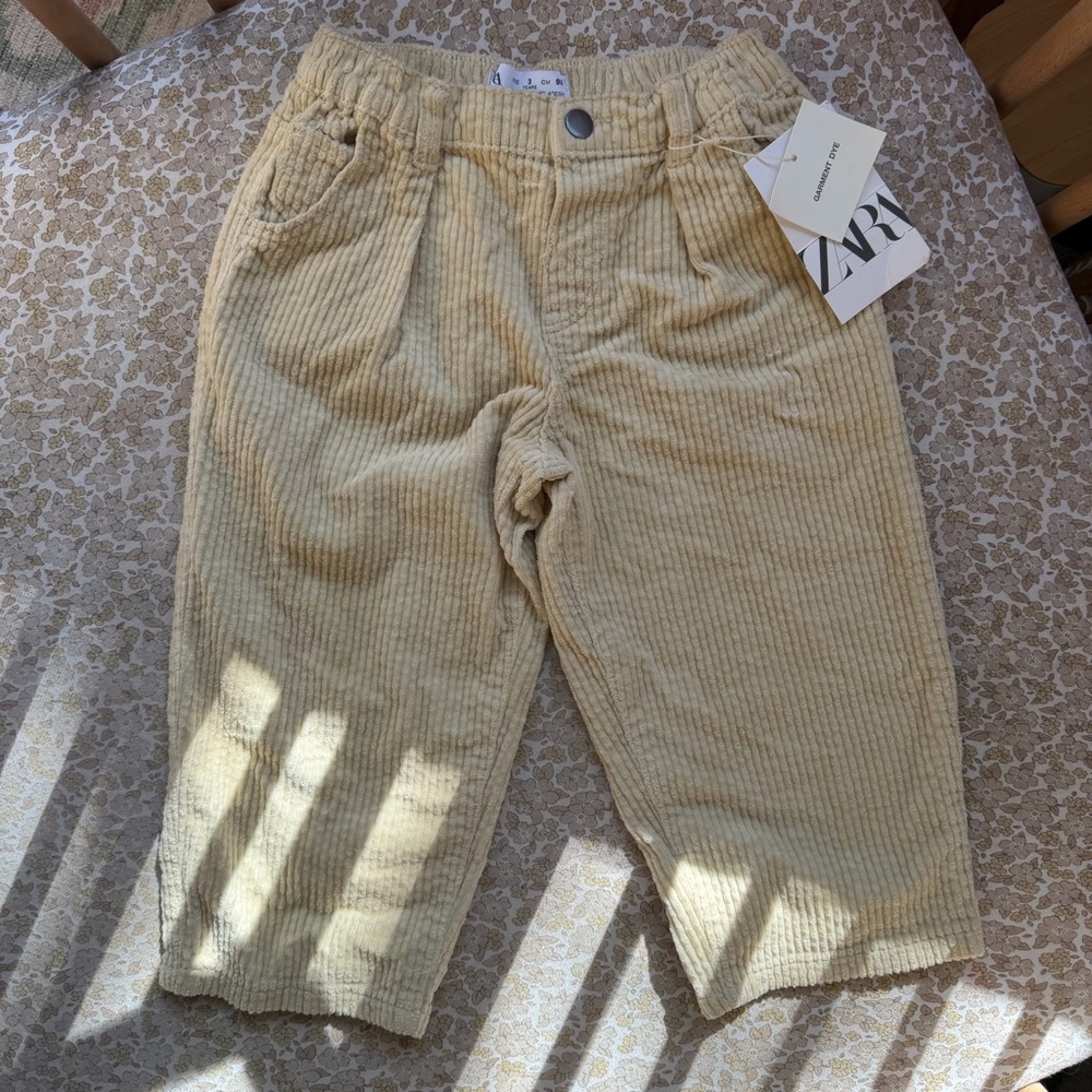Zara Kids Beige Corduroy Pants